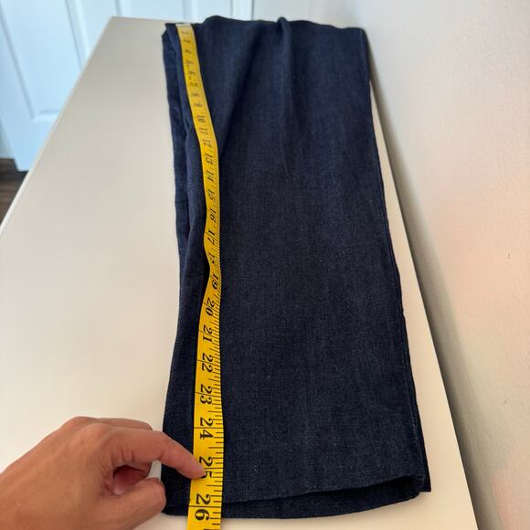 Loft Pants Size Medium Denim Paperbag Tie Elastic Waist Linen Lyocell Blend - Picture 11 of 11